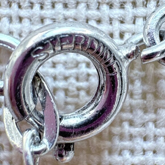 VTG Sterling Silver 925 Turquoise Three Stone Chain Necklace Size 14" Adjustable - Picture 7 of 13